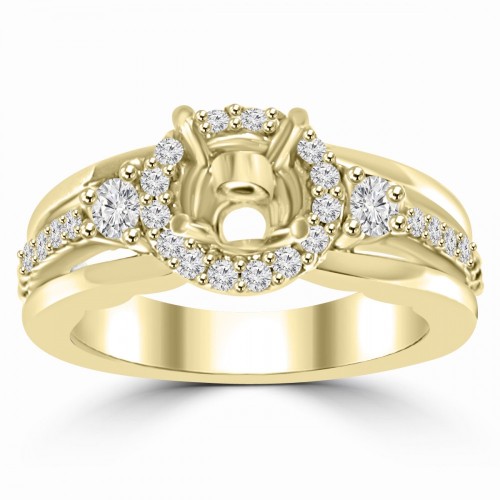 0.45 ct Ladies Round Cut Diamond Semi Mounting Engagement Ring in 14 kt Yellow Gold 0.45 ct Ladies Round Cut Diamond Semi Mounting Engagement Ring in 14 kt Yellow Gold